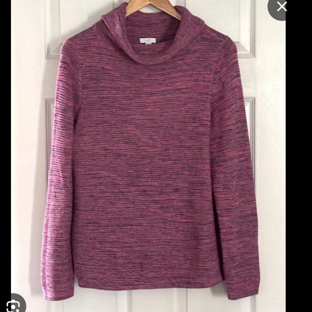 J. Jill Heathered Pink Cowl Neck Sweater